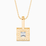 Vienna Solitaire Halo Princess Pendant-Dileti
