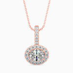 Athina Solitaire Halo Oval Pendant-Dileti