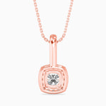 Milano Solitaire Halo Cushion Pendant-Dileti