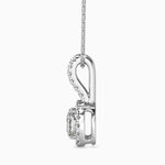 Milano Solitaire Halo Cushion Pendant-Dileti