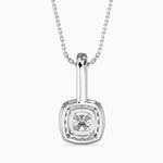 Milano Solitaire Halo Cushion Pendant-Dileti