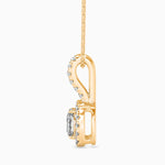 Milano Solitaire Halo Cushion Pendant-Dileti