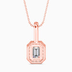Capri Solitaire Halo Emerald Pendant-Dileti