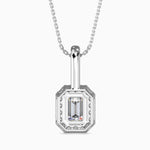 Capri Solitaire Halo Emerald Pendant-Dileti