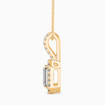 Capri Solitaire Halo Emerald Pendant-Dileti