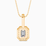Capri Solitaire Halo Emerald Pendant-Dileti