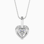 Venezia Solitaire Halo Heart Pendant-Dileti