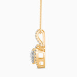 Venezia Solitaire Halo Heart Pendant-Dileti