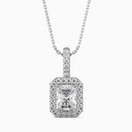 Megève Solitaire Halo Radiant Pendant-Dileti