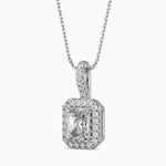 Megève Solitaire Halo Radiant Pendant-Dileti
