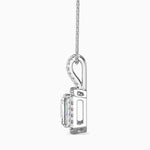 Megève Solitaire Halo Radiant Pendant-Dileti