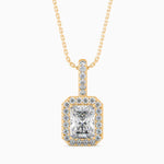 Megève Solitaire Halo Radiant Pendant-Dileti