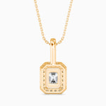 Megève Solitaire Halo Radiant Pendant-Dileti