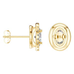 Oval Halo Studs