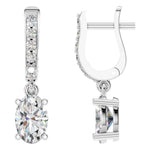 Oval Pave Drop Earrings