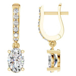 Oval Pave Drop Earrings