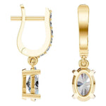 Oval Pave Drop Earrings