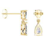 Pear Two Stone Earrings