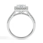 Jorja Solitaire Halo Pave Princess Ring-Dileti