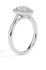 Monica Solitaire Halo Pear Ring-Dileti
