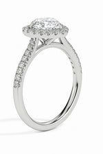 Olbia Solitaire Halo Pave Heart Ring-Dileti