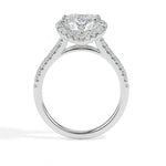 Olbia Solitaire Halo Pave Heart Ring-Dileti