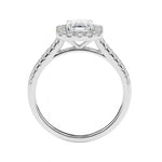 Paquita Solitaire Halo Pave Emerald Ring-Dileti