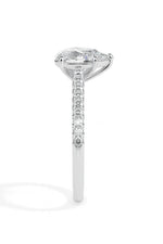 Philo Solitaire Pave Pear Ring-Dileti