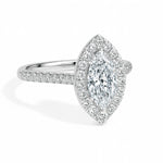 Pila Solitaire Halo Pave Marquise Ring-Dileti