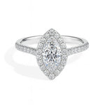 Pila Solitaire Halo Pave Marquise Ring-Dileti