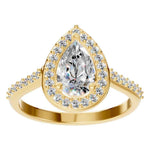 Pear Accented Halo Ring