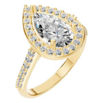 Pear Accented Halo Ring