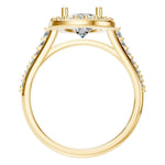 Pear Accented Halo Ring