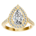 Pear Accented Halo Ring