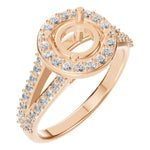 RI-2542 Rose Gold Ring SEMISET - Main View