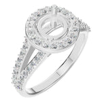 RI-2542 White Gold Ring SEMISET - Main View