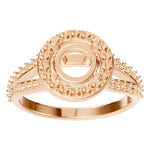 RI-2542 Rose Gold Ring UNSET - Front View