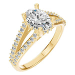 Oval Hidden Halo Ring