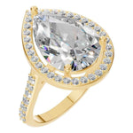Pear Accented Halo Ring
