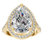 Pear Accented Halo Ring