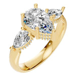 Three Stone Pear Ring
