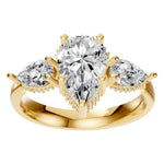 Three Stone Pear Ring