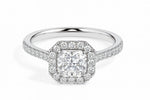 Sua Solitaire Halo Pave Asscher Ring-Dileti