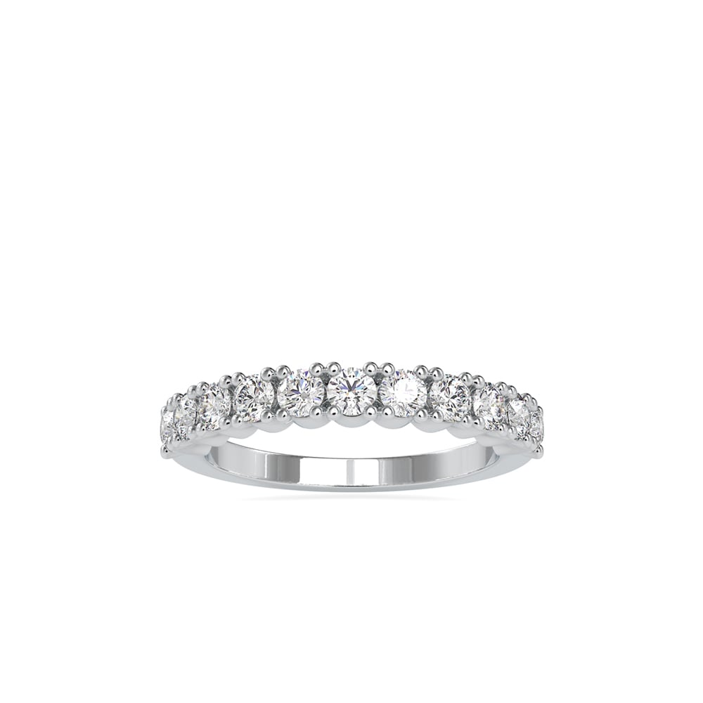 Round Prong Set Wedding Band-Dileti