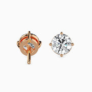 Federica Solitaire Round Earrings-Dileti