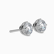 Federica Solitaire Round Earrings-Dileti