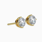Federica Solitaire Round Earrings-Dileti