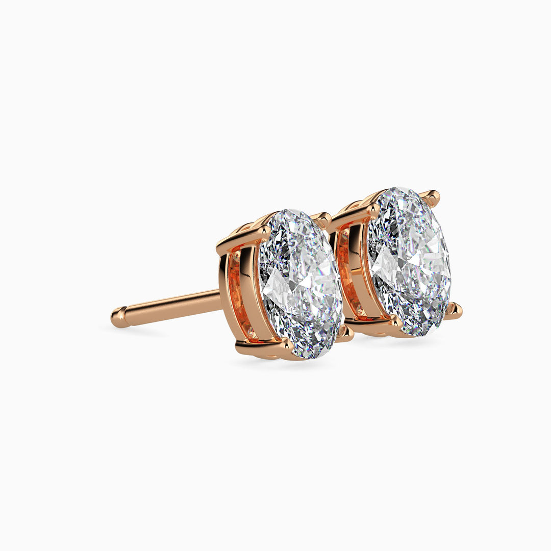 Beatrice Solitaire Oval Earrings