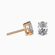 Beatrice Solitaire Oval Earrings-Dileti