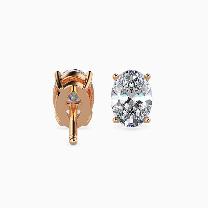 Beatrice Solitaire Oval Earrings